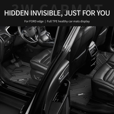Thảm lót sàn xe ô tô Ford Ranger 2012- nay Nhãn hiệu Macsim 3W chất liệu nhựa TPE đúc khuôn cao cấp - màu đen