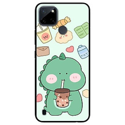 Ốp lưng dành cho Realme C21Y - C25Y mẫu Khủng Long Uống Trà Sữa