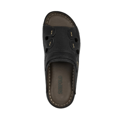 Dép nam quai ngang da bò cao cấp đế cao su SUNPOLO DQN018