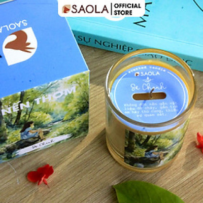 Nến Thơm Phòng SaoLa, Nến Thơm Cao Cấp, tinh dầu từ Thảo Dược Huế, 100% Sáp Ong Rừng, 45g