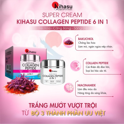 Bộ 2 Kem Dưỡng Collagen Kihasu 6in1 Dưỡng Da Trắng Sáng Đều Màu, Cung Cấp Độ Ẩm, Giúp Da Săn Chắc, Đàn Hồi, Trẻ Trung