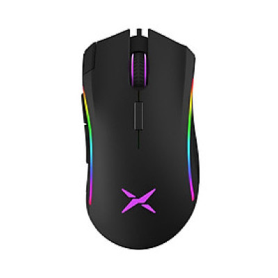 Chuột chơi game có dây Delux M625 7 nút có thể lập trình Chuột công thái học với cảm biến A3050 4000 DPI Đèn nền RGB