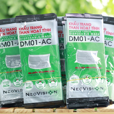 Combo 50 Khẩu trang than hoạt tính DM01-AC đạt chuẩn lọc khuẩn Nelson (Hoa Kỳ)