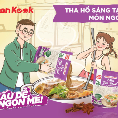 Nước Súp Cô Đặc Vị Bún Bò Huế KanKook Gói 210g Nấu/Trộn Ăn Liền Vị Hoàn Chỉnh Chuẩn Vị Bún Bò Huế