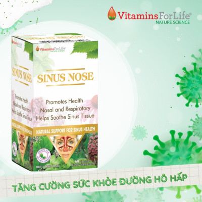 Viên Uống Viêm Xoang Sinus Nose Vitamins For Life Giúp Giảm Sổ Mũi, Nghẹt Mũi (Hộp 30-60 Viên)