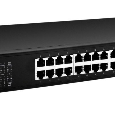 Bộ chuyển mạch 28 Port Managed Web Smart Gigabit Switch, 24 Port PoE, 4 SFP, 350W power supply - Xmethod Network - Hàng chính hãng 