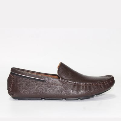 Giày MICHILUX Da Bò Thật Chính Hãng Classic Moccasin CSMS0 Màu Nâu Sẫm