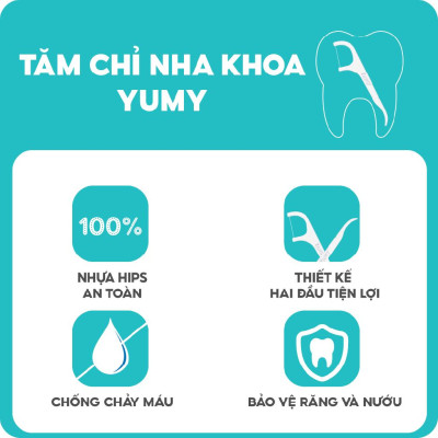 [Lố 12 hộp] Tăm chỉ YUMY Cao Cấp, Tăm chỉ nha khoa hộp đứng (TC02-131) 50 cái/ Hộp
