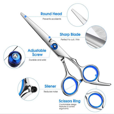 Bộ Kéo Cắt Tỉa Tóc Chuyên Nghiệp Cho Gia Đình Salon Barber Học Viên Sang Trọng Bằng Thép Không Gỉ Lưỡi Sắc Bén Cao Cấp HAND MADE Nam Nữ Tiện Lợi