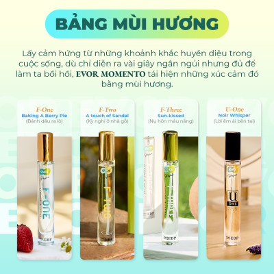 Hộp Combo Quà Tặng 4 Chai Nước Hoa mini 10ML, mùi hương gỗ, cam quýt, hoa cỏ, phấn | EVOR