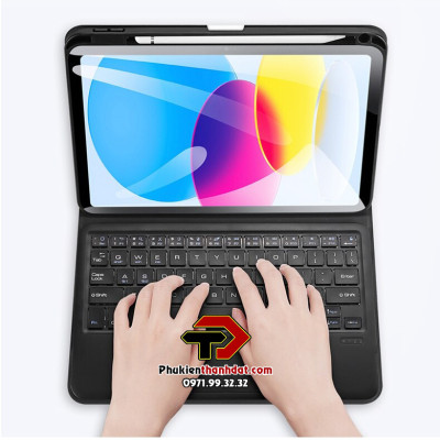 Bao da kèm bàn phím cho iPad Gen 10 10.9 inch 2022 chính hãng Dux Ducis có bàn di chuột TrackPad - Hàng chính hãng 