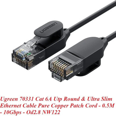 Ugreen UG70331NW122TK 0.5m cáp mạng cat6a utp od2.8 siêu nhỏ thuần đồng - HÀNG CHÍNH HÃNG