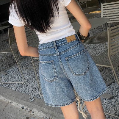 Quần short jean nữ lưng cao regular fit Aaa Jeans Royal Blue