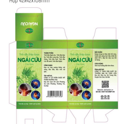 Tinh dầu thảo dược Ngải Cứu - Dạ Thảo Liên 50 ml (hỗ trợ điều trị trị đau cơ, đau nhức xương khớp, đau cột sống, đau đầu, đau mỏi vai gáy, đau bụng, trúng gió, say tàu xe, hồi hộp.)
