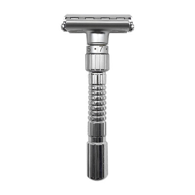 Bàn cạo râu 9 cấp điều chỉnh độ sắc - chất liệu lõi đồng mạ chrome dao cạo cổ điển