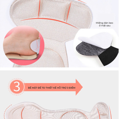 Miếng Lót Giảm Size Cho Giày Bị Rộng Cao Cấp MÀU ĐEN 2 Miếng Lót Giày Cao Gót Mũi Tròn Giúp Giảm Size Vải Thoáng Khí Và Êm Chân 2 Cặp