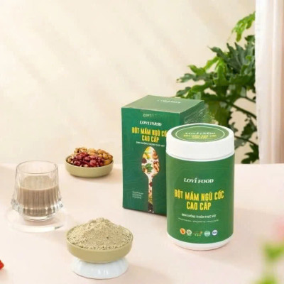 Bột Mầm Ngũ Cốc Cao Cấp Grainlife Lovifood 500g - Chống Táo Bón, Giảm Đường Huyết và Mỡ Máu, Tốt Cho Tim Mạch, Chống Lão Hóa, Đẹp Da, Cải Thiện Giấc Ngủ, Lợi Sữa Cho Mẹ Bầu và Sau Sinh - Người Tiểu Đường, Tim Mạch, Ăn Kiêng, Ăn Chay, Giảm Cân, Mẹ Bầu