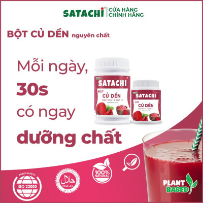 Bột Củ Dền nguyên chất SATACHI. Bổ sung sắt, thanh lọc cơ thể. Hộp 68g
