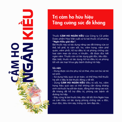  Siro ho thảo dược Ngân Kiều Hoa Việt tăng cường sức đề kháng, hỗ trợ giảm ho hiệu quả 20 ống