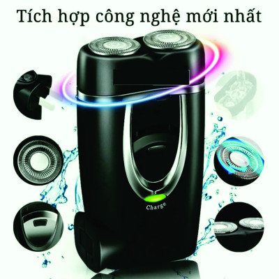 Máy Cạo Râu Sử Dụng Sạc Pin Thông Minh Tiện Lợi Có Lưỡi Dao Kép Tự Làm Sắc, Độ Bền Cao, Cực Sạch