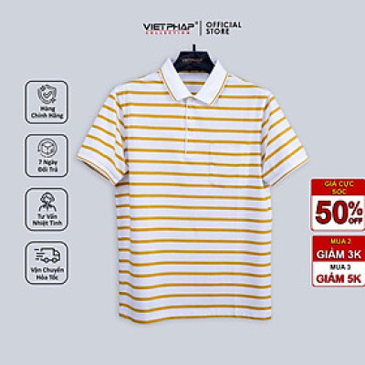 (SALE UP 70%) Áo Thun Dệt Cao Cấp VIỆT PHÁP/ Form Luxury- Chất liệu Cotton co giãn, thoáng mát 17181#