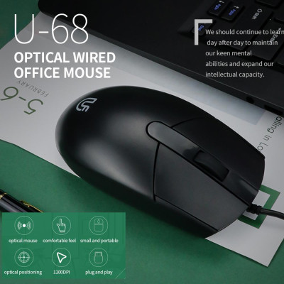 Chuột uFound U-68 có dây cho văn phòng doanh nghiệp hỗ trợ USB 1200DPI 