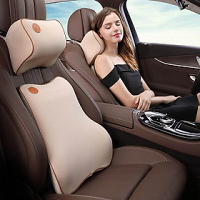 Bộ Gối Đầu Và Tựa Lưng Cao Su Non Trên Xe Hơi Cao Cấp Lucky Bobi AZONE