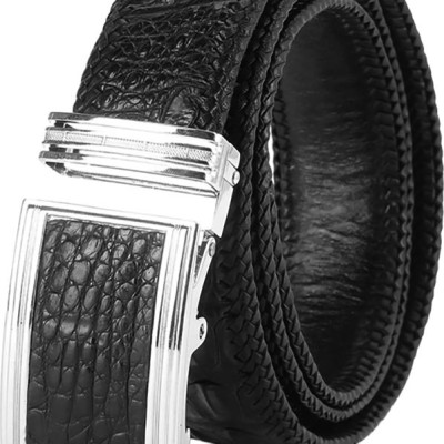 Thắt Lưng Nam Da Cá Sấu Đan Viền Bản Lớn Gai Huy Hoàng HT4701 - Đen