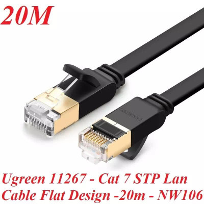 Ugreen UG11267NW106TK 20M màu Đen Cáp mạng LAN CAT 7 ftp dây dẹp - HÀNG CHÍNH HÃNG