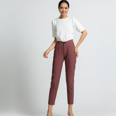 Quần Baggy Quần Dài Quần Tây Thời Trang Thiết Kế Hity PAN040 Lưng Thun (Hồng Rose Dusting)