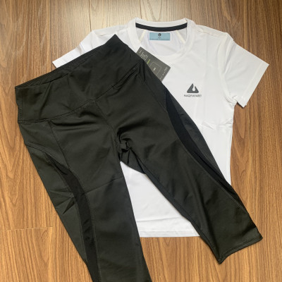 SET ĐỒ NỮ GỒM QUẦN LEGGING LỬNG VÀ ÁO THUN NỮ NGẮN TAY ĐA NĂNG