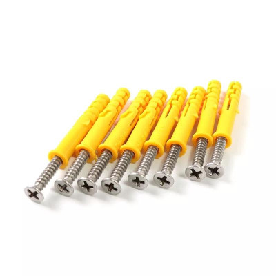 Set 10 Nở Nhựa màu Vàng 6 - 8mm Kèm Vít Inox 304 - Hàng Tốt, Vít Inox Nở Đóng Tường Chắc Chắn, Chống Gỉ, Tiện Dụng Trong Gia Đình- TakyHome 5080