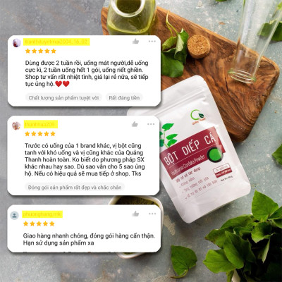 Bột Diếp Cá Sấy Lạnh Nguyên Chất Gói 100gr - Giảm mở, giảm cân, kháng viêm, hỗ trợ trĩ, táo bón