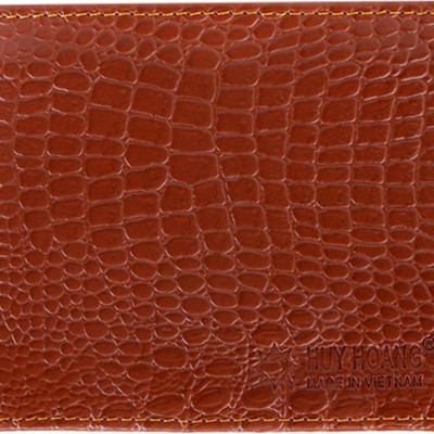 Bộ Ví & Thắt Lưng Nam Vân Cá Sấu Huy Hoàng HT2112-HT4115 (23 x 11,5 cm) - Nâu
