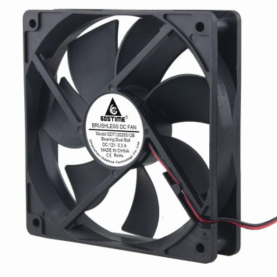 【 Ready stock 】Gdstime1 Pcs 120*120*25mm Two Ball Bearing Cooling Cooler DC 12V 0.3A Axial Ventilation Fan 120mm x 25mm 12cm 2Pin 12025B