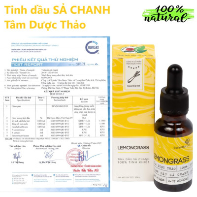 Tinh dầu Sả chanh Tâm Dược Thảo 20ml - Tinh dầu nguyên chất, 100% tự nhiên