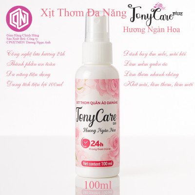 Xịt thơm Tonycare 100ml – Hương ngàn hoa dịu nhẹ, khử mùi hiệu quả, lưu hương bền lâu – Chính hãng Tonycare