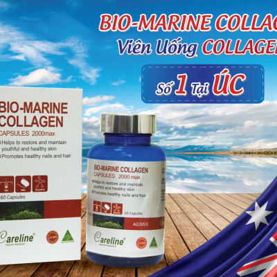 Viên Uống Careline Bio Marine Collagen 2000Mg Max Chống Lão Hoá, Giảm Nếp Nhăn