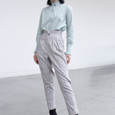 Quần baggy lưng bèo caro