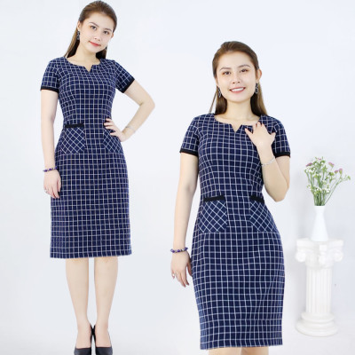 Đầm suông caro công sở ThoiTrangXinh DL299