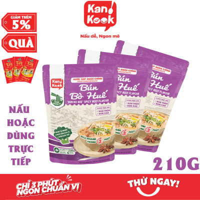 Nước Súp Cô Đặc Vị Bún Bò Huế KanKook Gói 210g Nấu/Trộn Ăn Liền Vị Hoàn Chỉnh Chuẩn Vị Bún Bò Huế