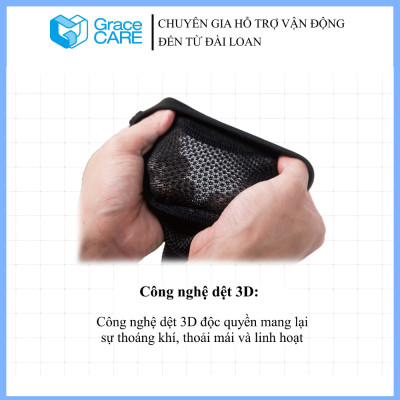 Đai Bó Cố Định Đầu Gối Grace Care KD320 – Vải Dệt 3D Thoáng Khí, Co Giãn, Hỗ Trợ Vận Động, Giảm Đau