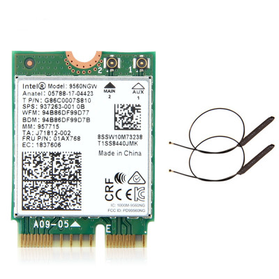 Dual Band 1.73Gbps Wifi Card For Intel 9560 9560NGW Wireless Bluetooth 5.0 NGFF M.2 Key E 2.4G/5Ghz with Antennas For Desktop