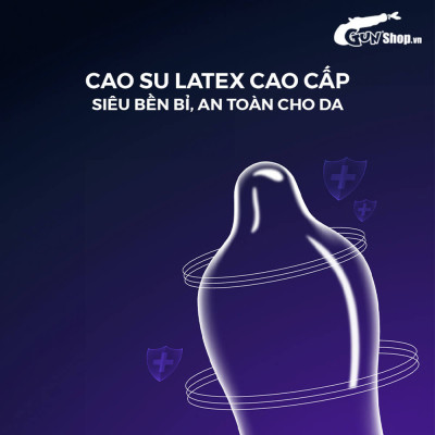 [Hộp 10 cái] Bao cao su Shell Giant Entering - Gân nổi, bi tăng 3cm