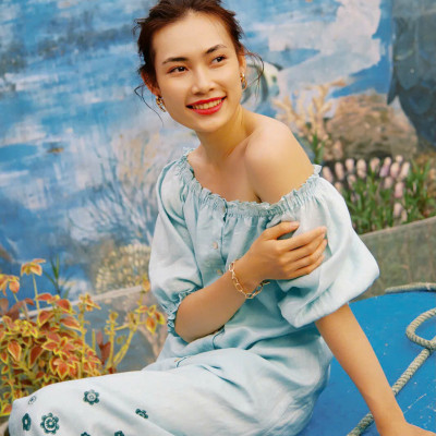 Đầm Midi Linen Thêu Tay Hạ Vy Dre210 thời trang thiết kế Hity