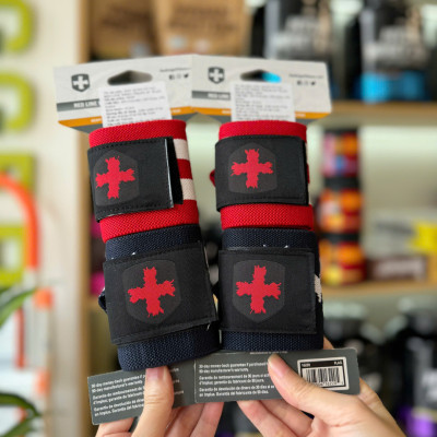 Quấn Cổ Tay Tập Gym Harbinger Red Line Wristwraps Unisex 18 Inch Flag