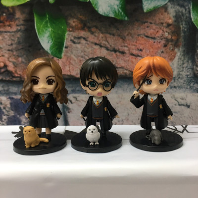 Bộ Sưu Tập Mô hình để bàn 6 nhân vật Harry Potter phong cách Chibi siêu đáng yêu, cao 9-10cm, cử động được khớp tay-Dru-hàng chính hãng 