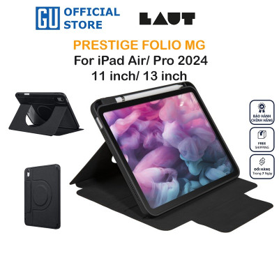 Bao da LAUT PRESTIGE FOLIO MG Cho iPad Air/ Pro (2024) 11 inch/ 13 inch Với Ốp Có Vòng Xoay Nam Châm Độc Đáo Tiện Dụng Hàng Chính Hãng