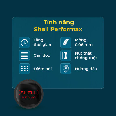 Bao cao su Shell Dino Iguan - 1 bao 2 vòng bi siêu lớn + 1 bao Shell Performax (Hộp 2 cái) | SHELL CHÍNH HÃNG
