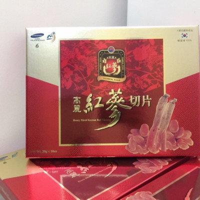 Hồng sâm 6 năm tuổi Hàn Quốc thái lát tẩm mật ong Sambox